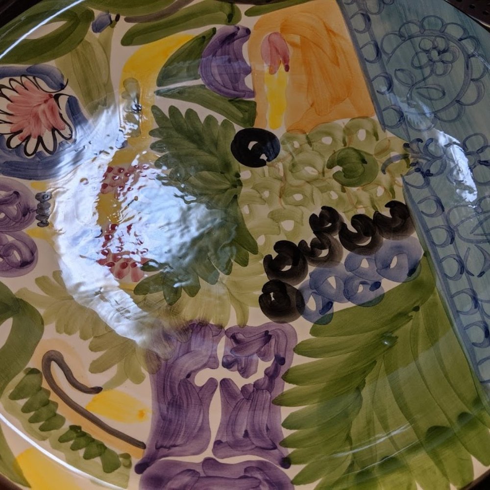 BEAUTIFUL PLATTER 13 INCH ROUND. FROM PORTGUGAL